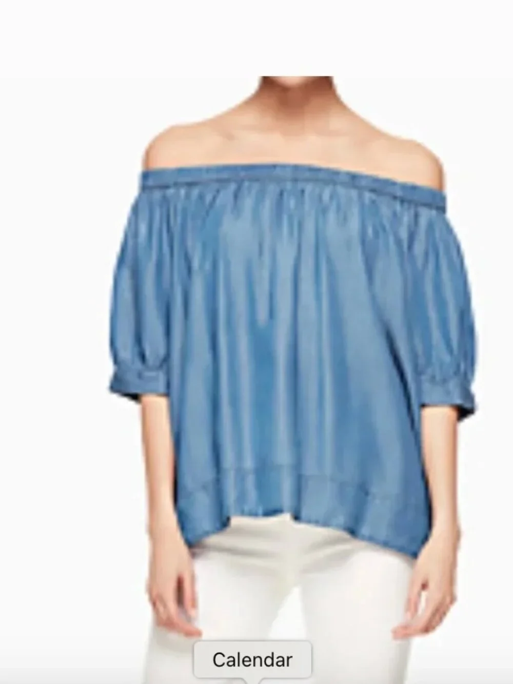 Kate Spade Broome Street Off-The-Shoulder Chambray Top Small